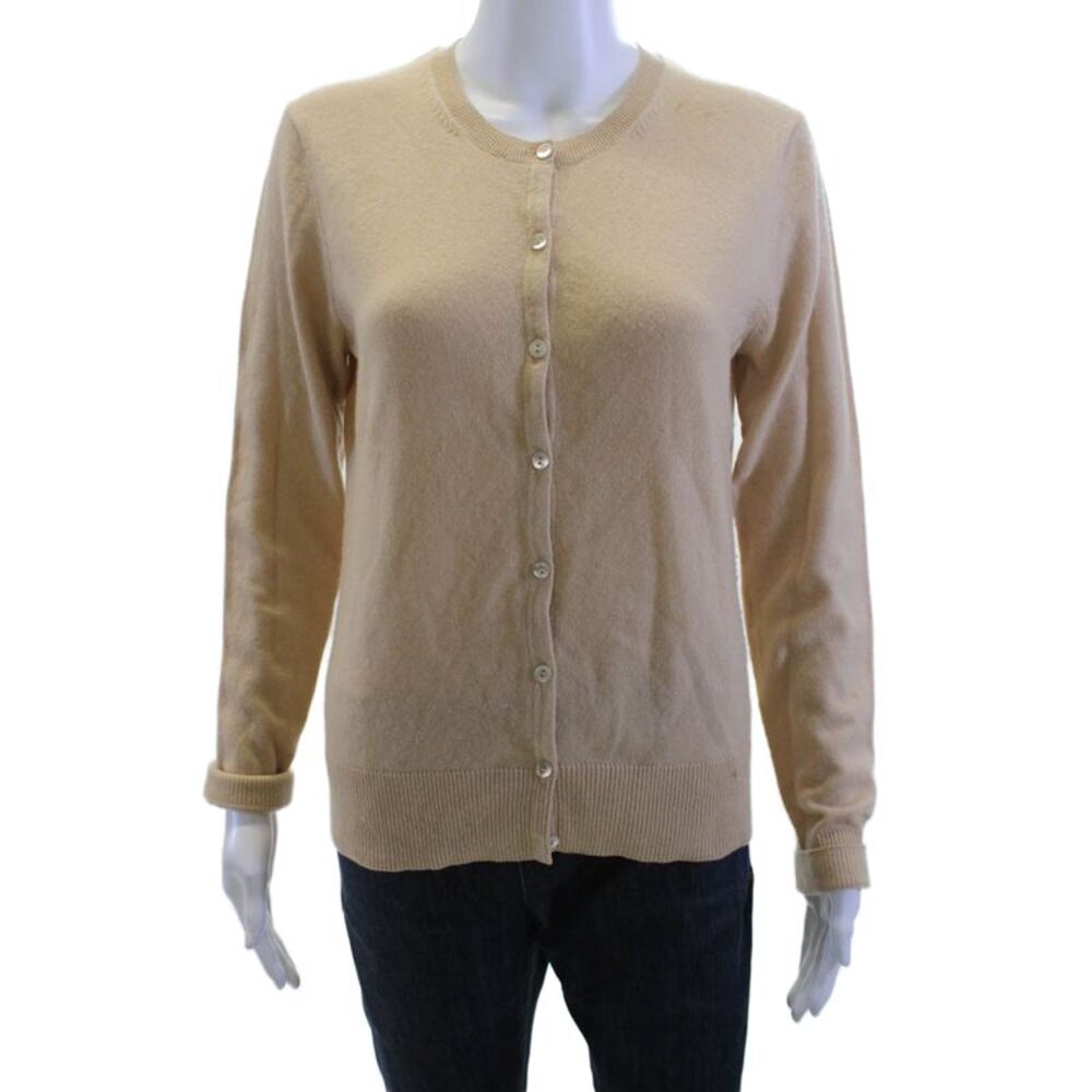 Collection Fifty Nine Unisex Beige Cashmere Cardigan Crewneck Size M